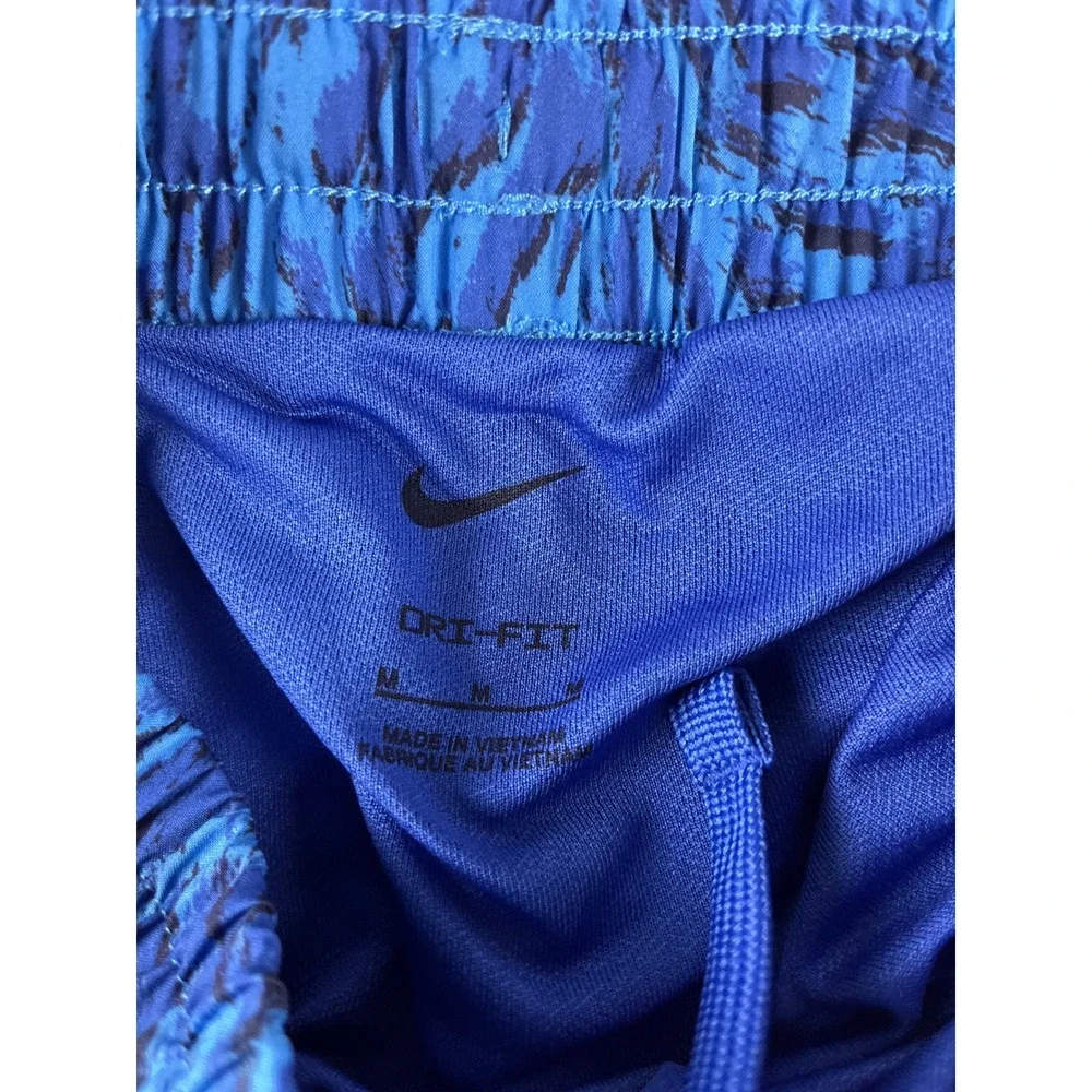 Nike One Kids Training Shorts Blue Abstract Print Athletic Running Size M‎